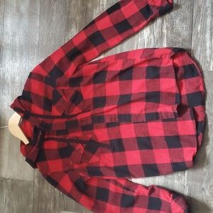 Red Plaid Button Down Shirt
